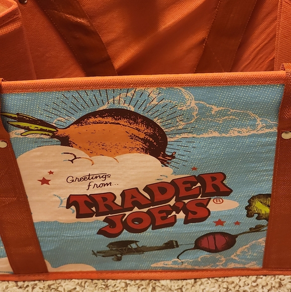 2 Trader Joe's stand-up collapsible grocery tote bags - Picture 1 of 9